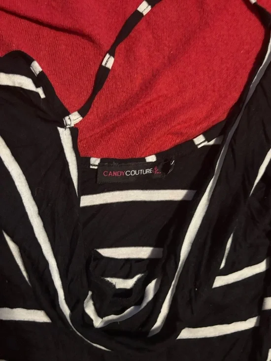 Black & White Striped Short Sleeve Women's Tee - Picture 2 of 2